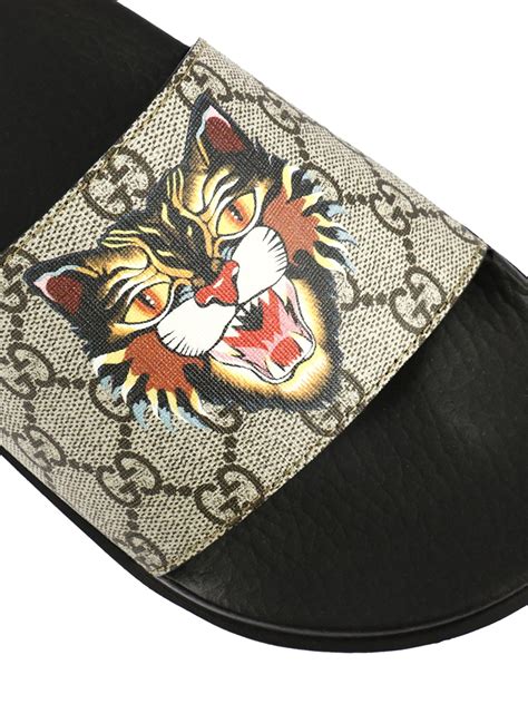 gucci cat slides|gucci ladies slides.